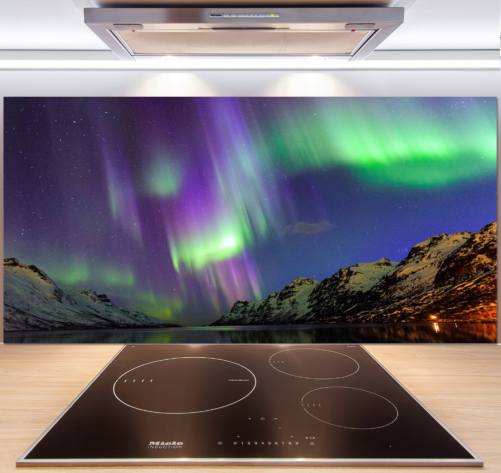 Kitchen splashback Northern lights