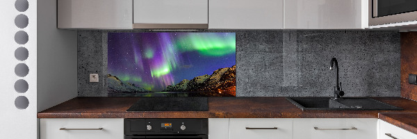 Kitchen splashback Northern lights