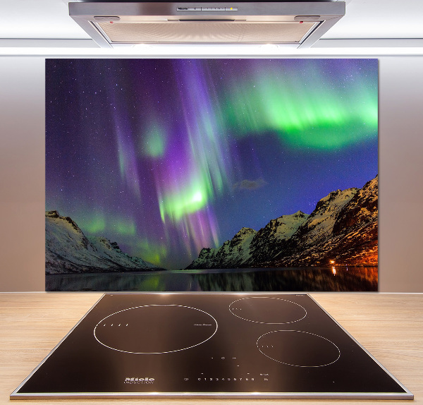 Kitchen splashback Northern lights