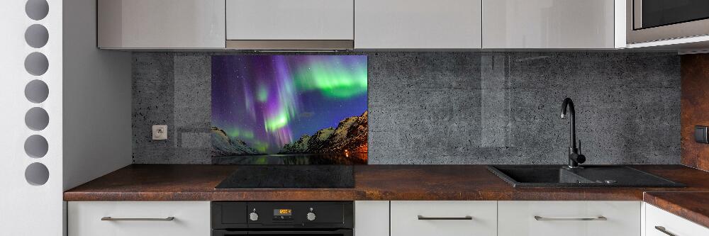 Kitchen splashback Northern lights