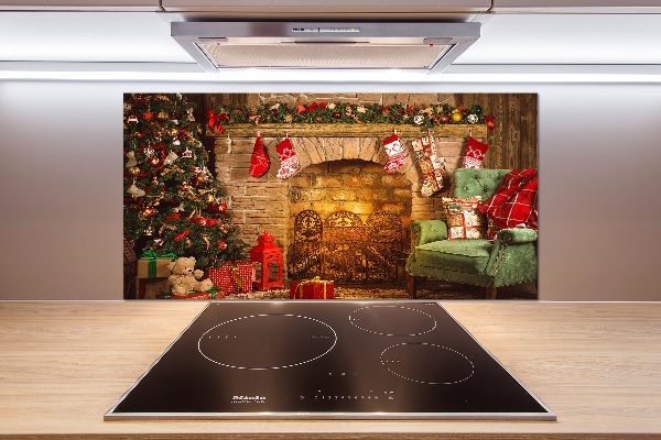 Kitchen splashback Christmas decorations