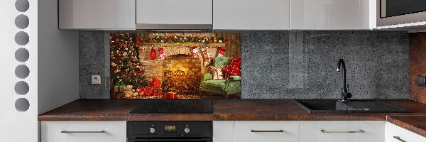 Kitchen splashback Christmas decorations