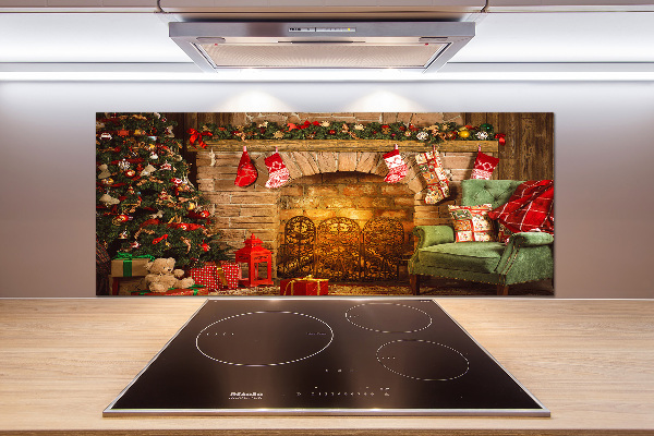 Kitchen splashback Christmas decorations