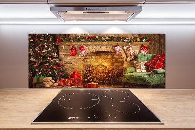 Kitchen splashback Christmas decorations