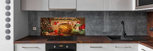 Kitchen splashback Christmas decorations