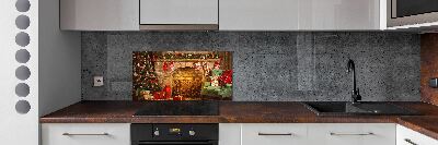 Kitchen splashback Christmas decorations