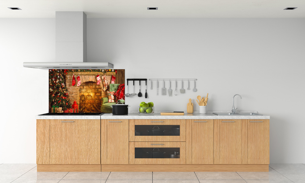 Kitchen splashback Christmas decorations