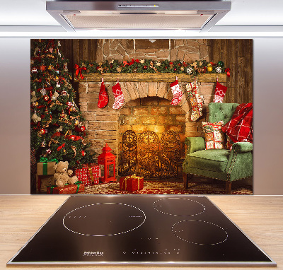 Kitchen splashback Christmas decorations