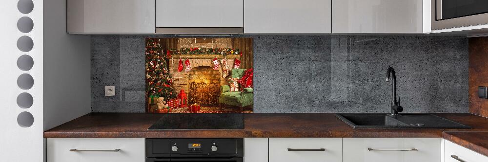 Kitchen splashback Christmas decorations