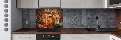 Kitchen splashback Christmas decorations