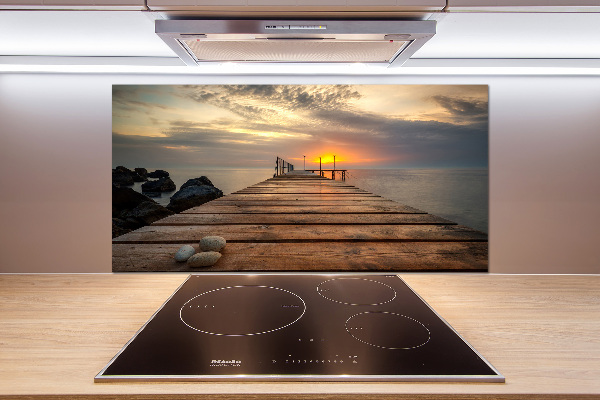 Kitchen splashback Wooden pier