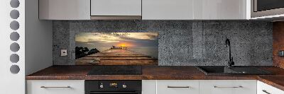 Kitchen splashback Wooden pier