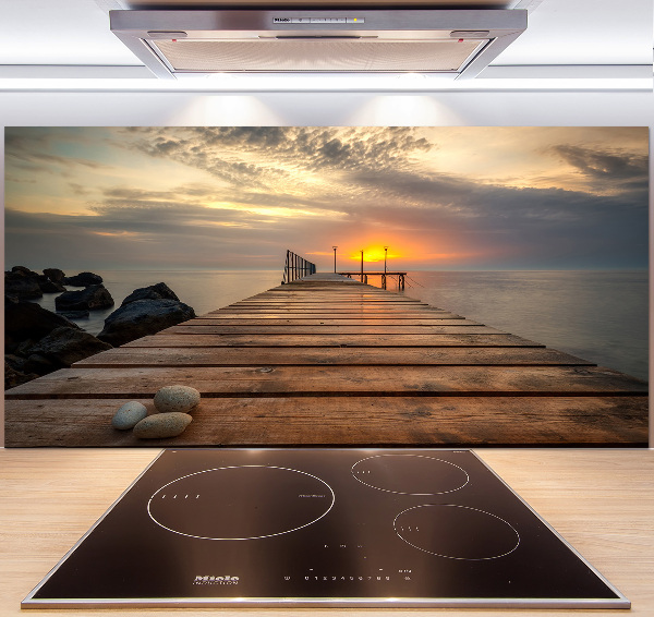 Kitchen splashback Wooden pier