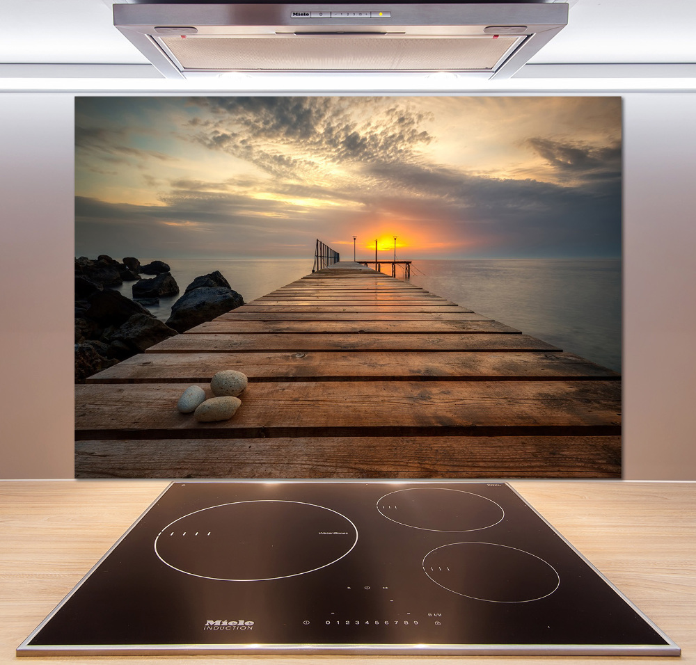 Kitchen splashback Wooden pier