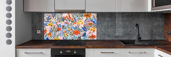 Kitchen splashback Floral pattern