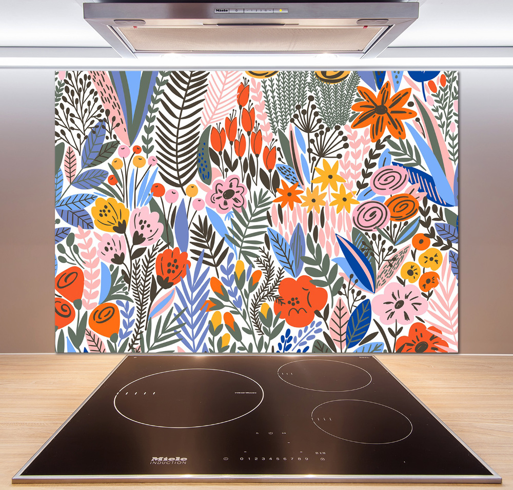 Kitchen splashback Floral pattern