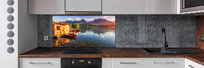 Glass splashback Lake in the mountains