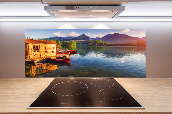 Glass splashback Lake in the mountains