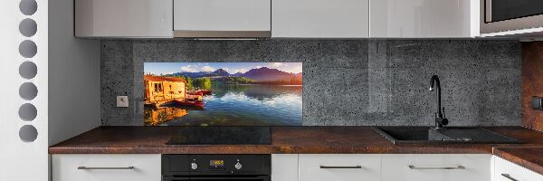 Glass splashback Lake in the mountains