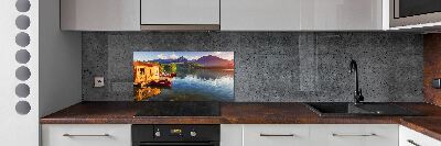 Glass splashback Lake in the mountains