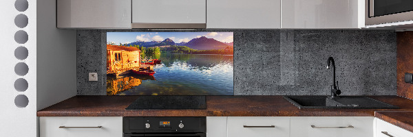 Glass splashback Lake in the mountains