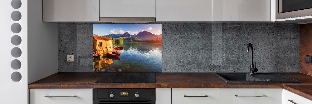 Glass splashback Lake in the mountains