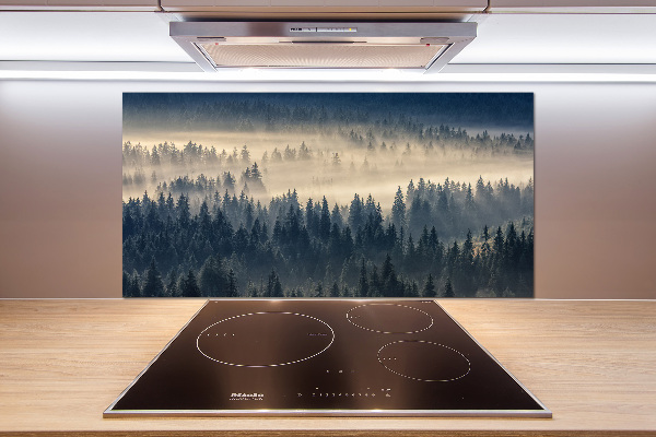 Kitchen splashback Fog over the forest