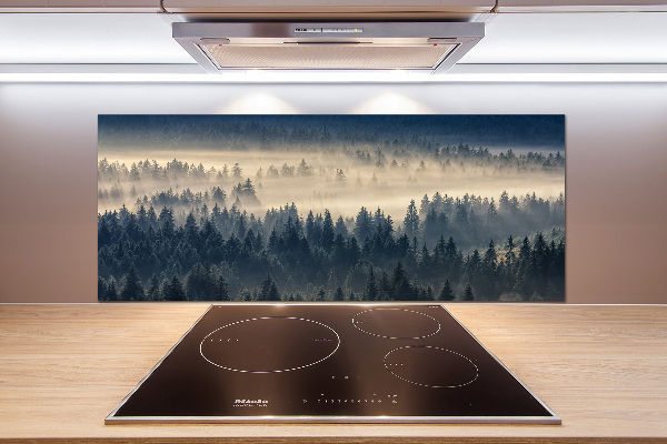 Kitchen splashback Fog over the forest