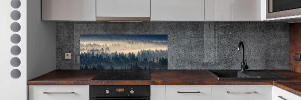 Kitchen splashback Fog over the forest