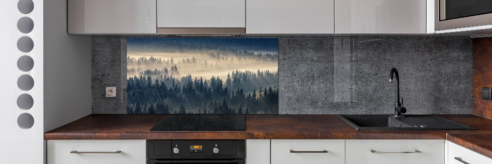 Kitchen splashback Fog over the forest