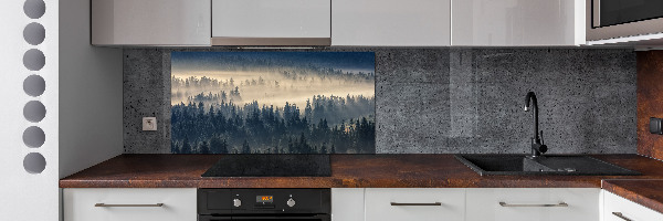 Kitchen splashback Fog over the forest