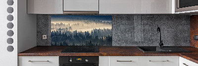 Kitchen splashback Fog over the forest