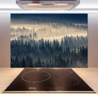 Kitchen splashback Fog over the forest