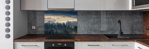 Kitchen splashback Fog over the forest