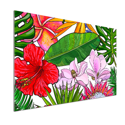 Kitchen splashback Hawaiian flowers