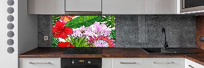 Kitchen splashback Hawaiian flowers