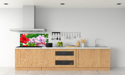 Kitchen splashback Hawaiian flowers