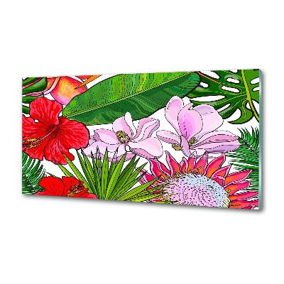 Kitchen splashback Hawaiian flowers