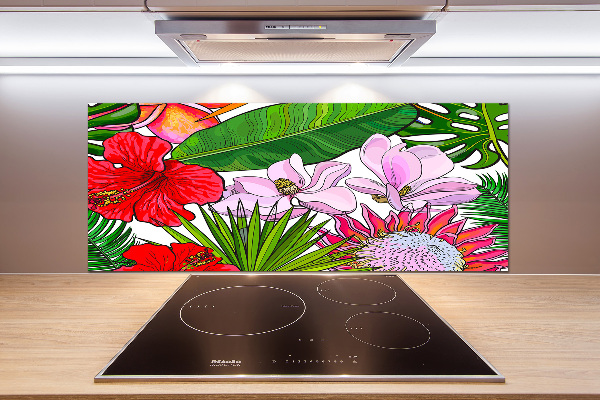 Kitchen splashback Hawaiian flowers