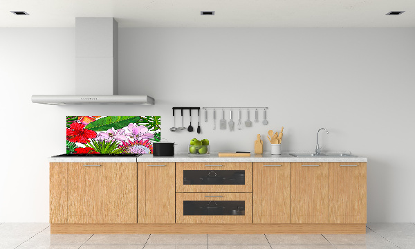 Kitchen splashback Hawaiian flowers