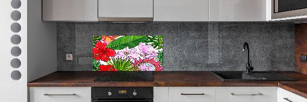 Kitchen splashback Hawaiian flowers