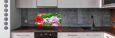 Kitchen splashback Hawaiian flowers