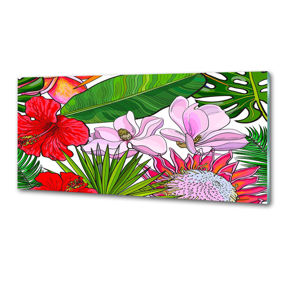 Kitchen splashback Hawaiian flowers