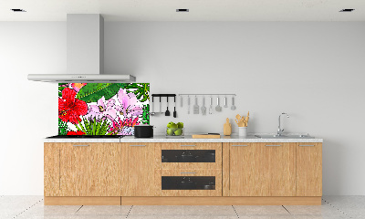 Kitchen splashback Hawaiian flowers