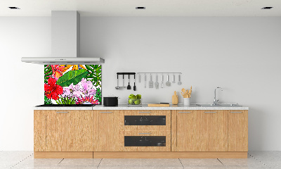 Kitchen splashback Hawaiian flowers