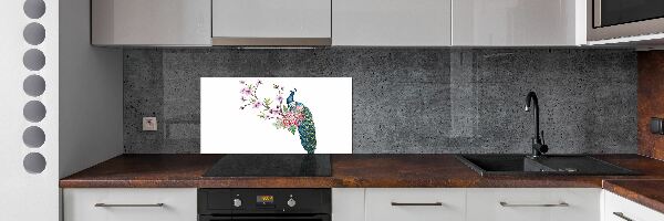 Kitchen splashback Paw and flowers