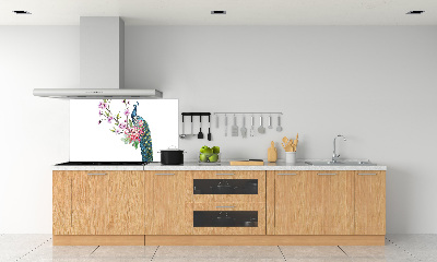 Kitchen splashback Paw and flowers