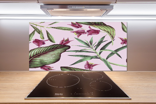 Kitchen splashback Tropical flowers