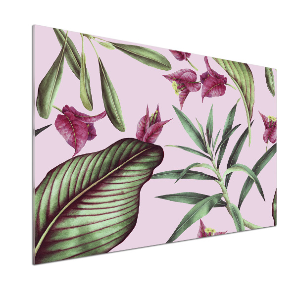 Kitchen splashback Tropical flowers