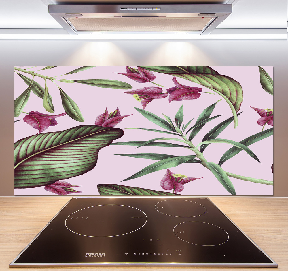 Kitchen splashback Tropical flowers